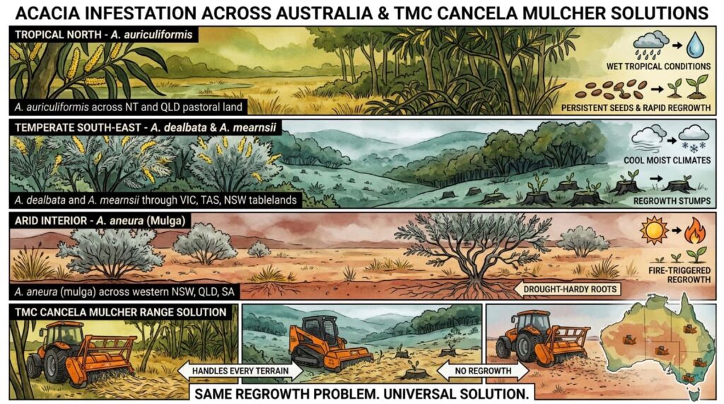 ACACIA INFESTATION ACROSS AUSTRALIA & TMC CANCELA MULCHER