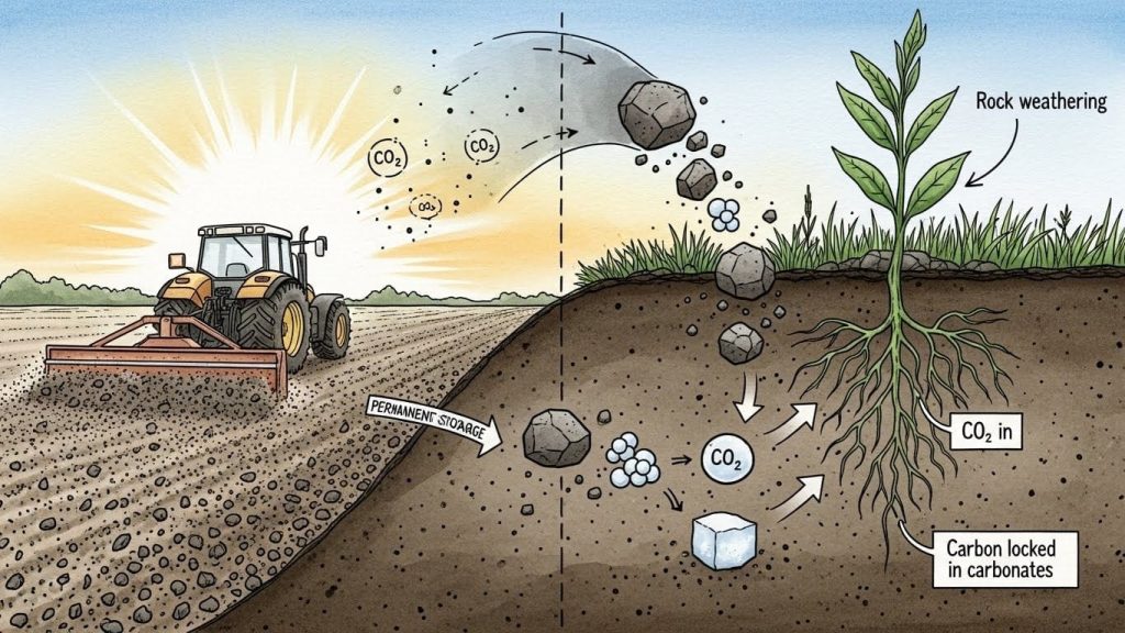Carbon locked in carbontes illustration