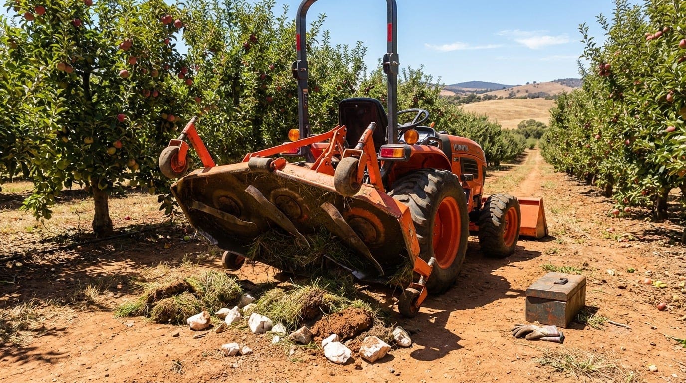 Farm Equipment damaged by stone